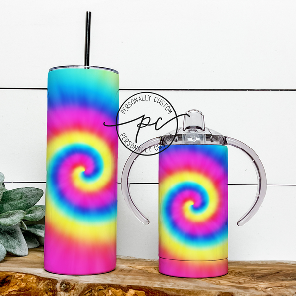 Rainbow Tie Dye Swirl Mama & Mini Tumbler Bundle