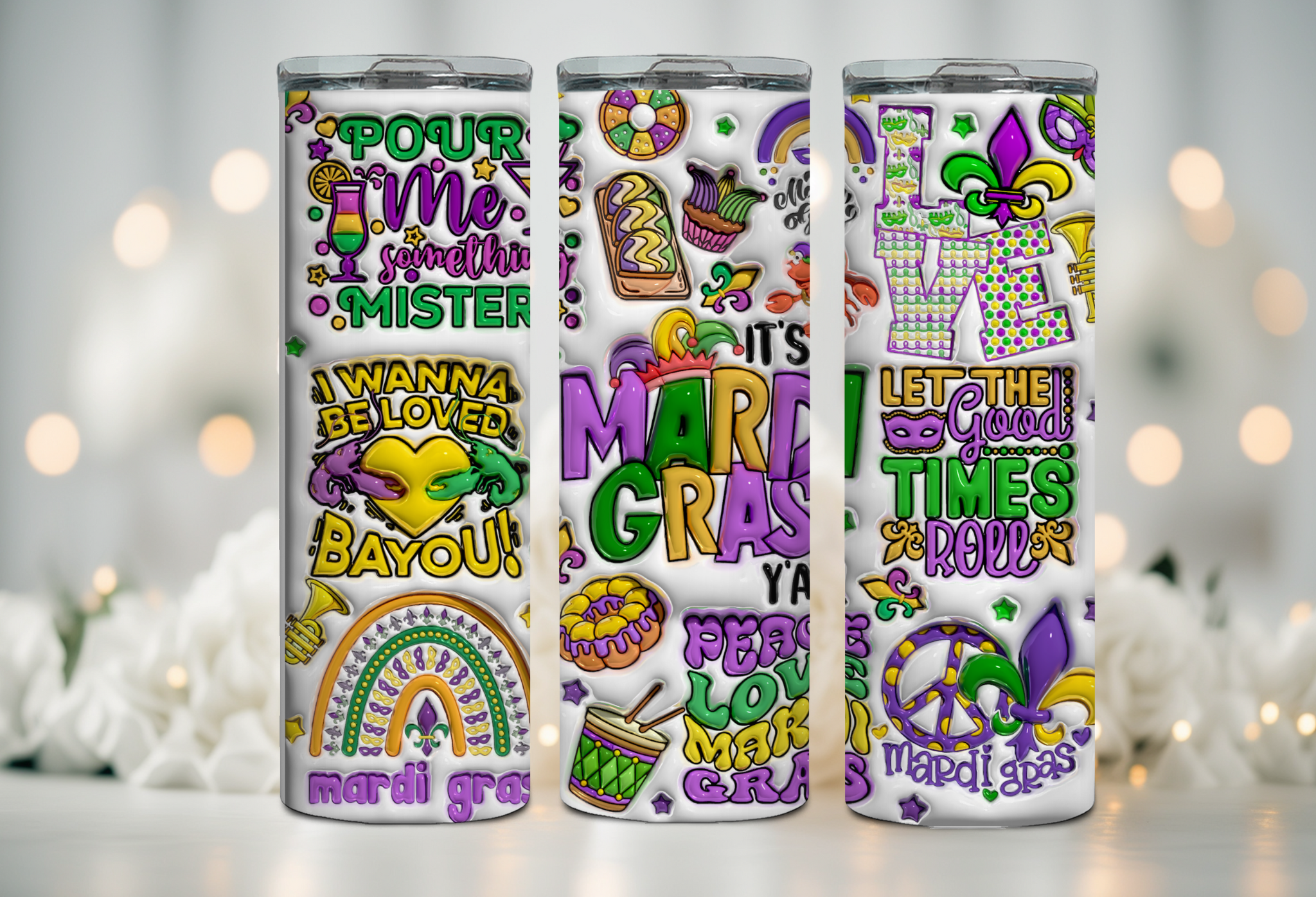 Mardi Gras Tumbler