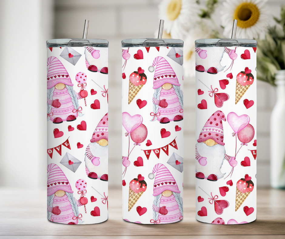 Gnome Love Balloons Tumbler