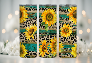 Sunflower Cheetah Tumbler