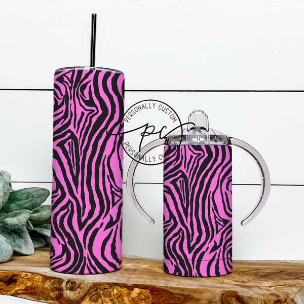 Pink Zebra Mama & Mini Tumbler Bundle