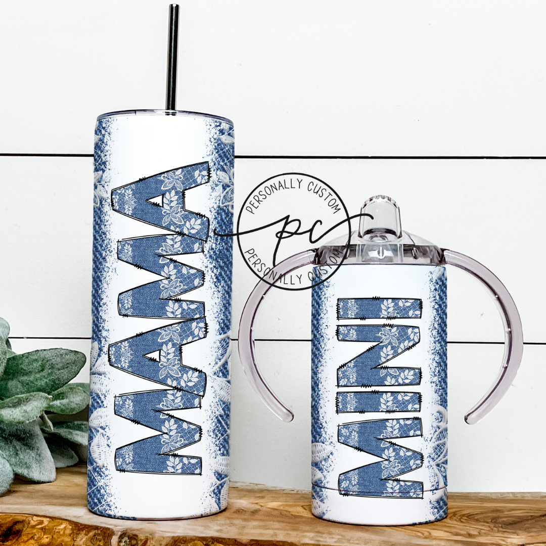 Denim Mama & Mini Tumbler Bundle