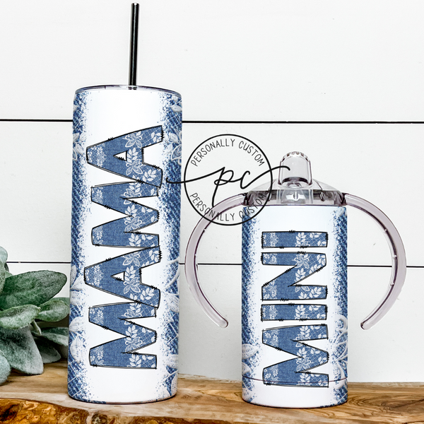 Denim Mama & Mini Tumbler Bundle