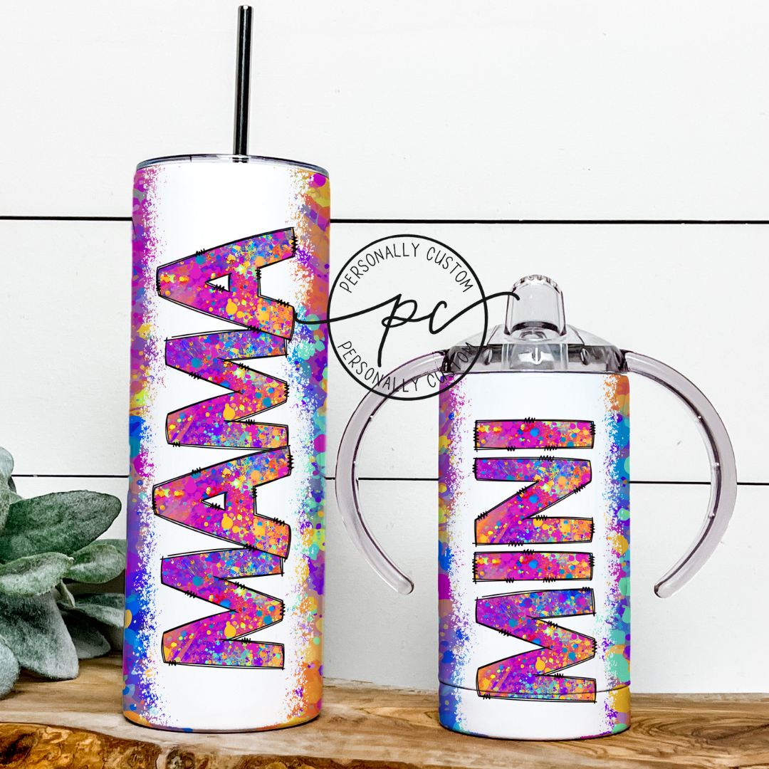 Colorful Mama & Mini Tumbler Bundle