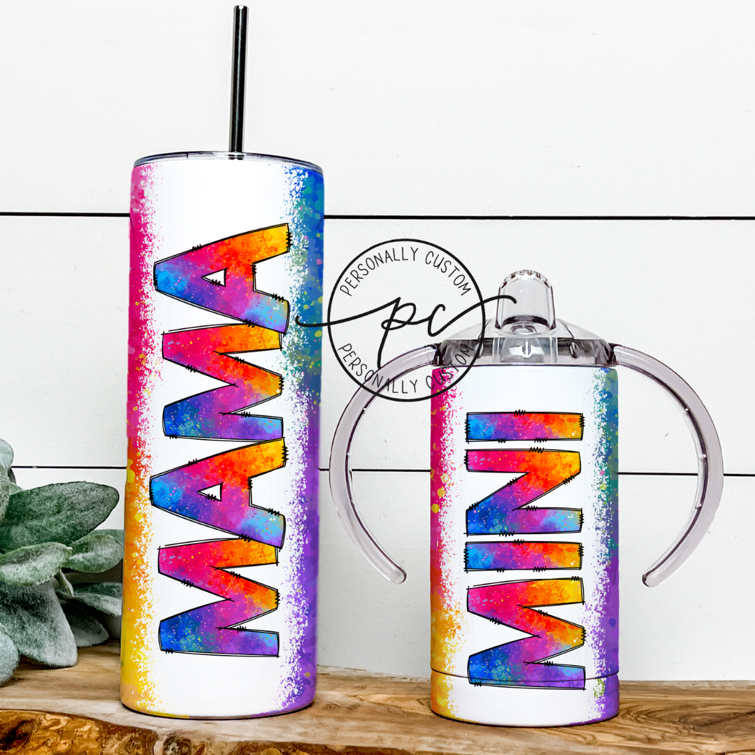 Colorful 2 Mama & Mini Tumbler Bundle