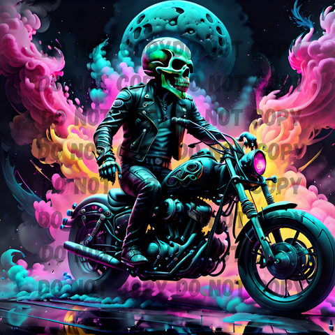 Skeleton Motorcycle 20oz Transfer