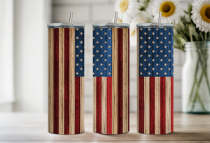 Wood Flag Tumbler