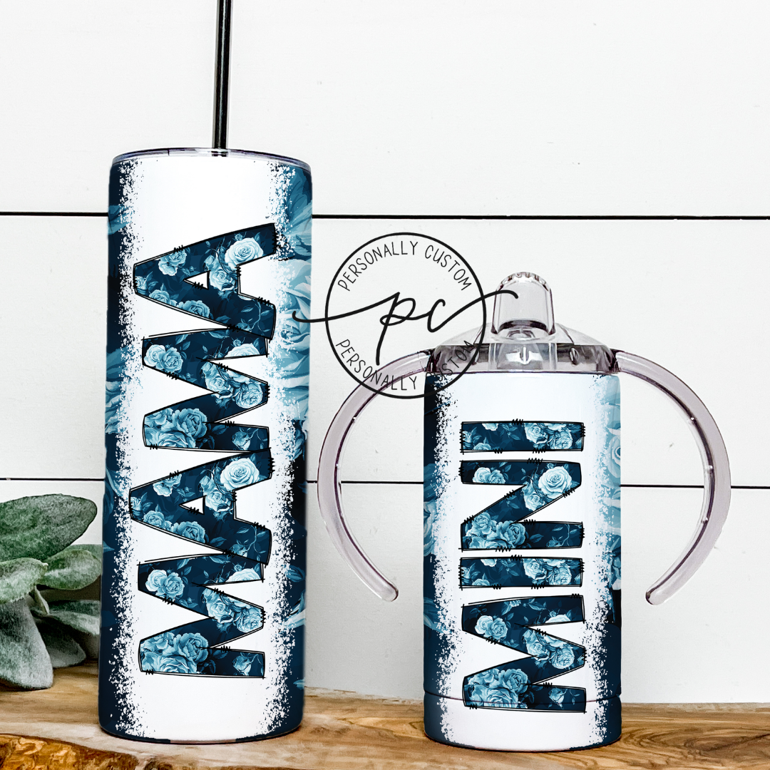 Blue Rose Mama & Mini Tumbler Bundle