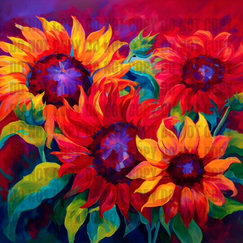 Painted Sunflowers TRANSFER
