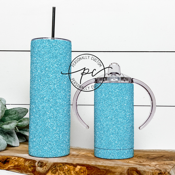 Blue Sparkle Mama & Mini Tumbler Bundle