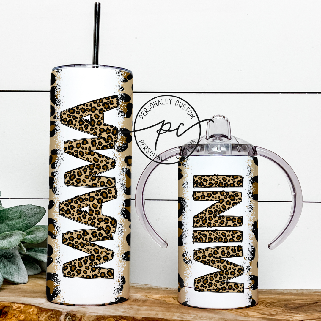 Cheetah Mama & Mini Tumbler Bundle