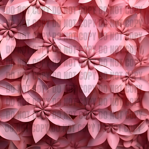 3D Pink Flowers TRANSFER