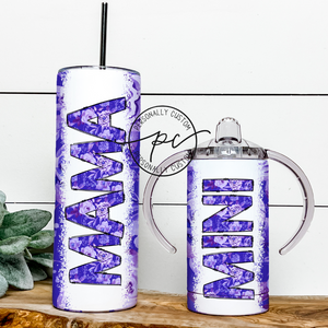 Purple Floral Mama & Mini Tumbler Bundle