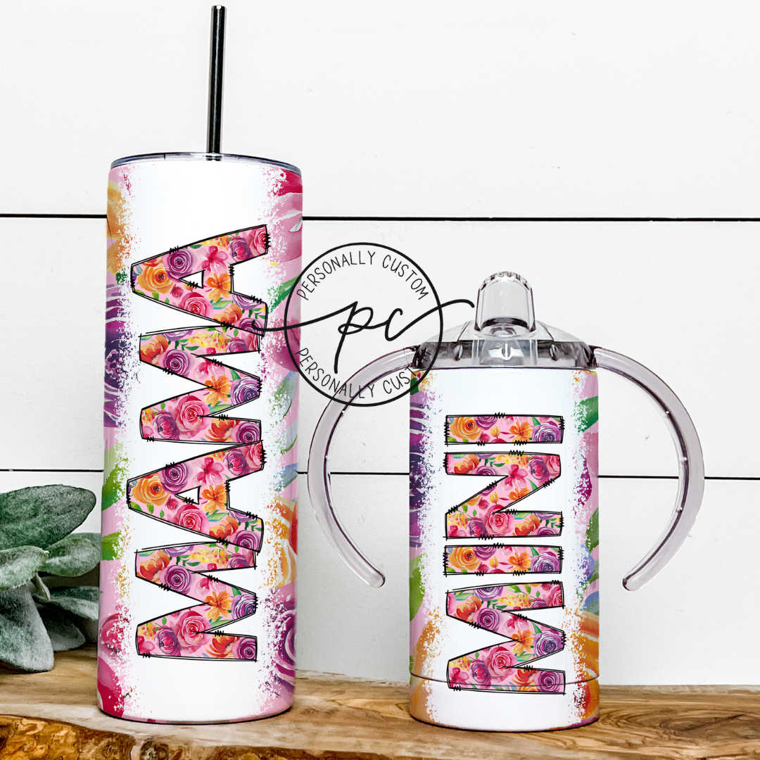 Summer Floral Mama & Mini Tumbler Bundle