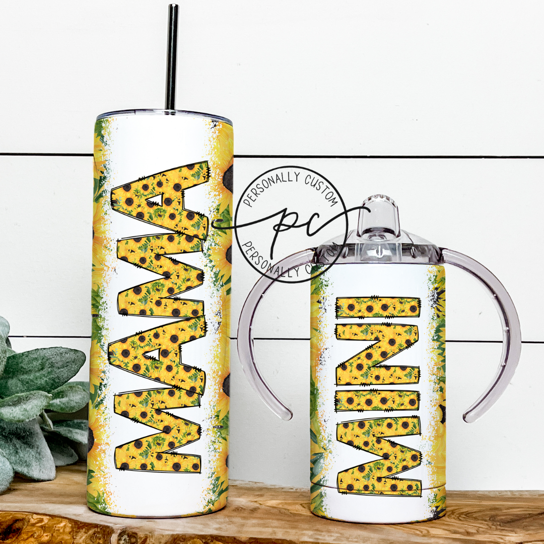 Sunflower Mama & Mini Tumbler Bundle